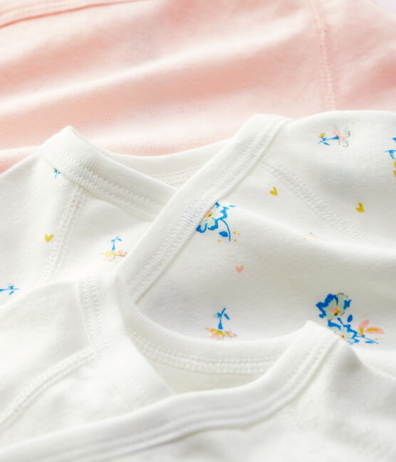 Babies' Long-Sleeved Wrapover Organic Cotton Bodysuits - 3-Pack variante 1